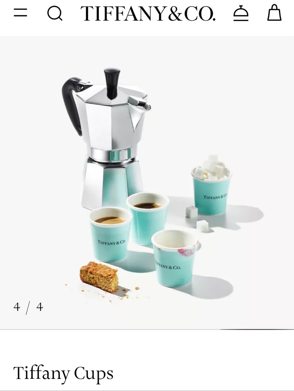 Tiffany & Co. Tiffany Blue Paper Cup Ceramic Coffee Cups Set Of 2